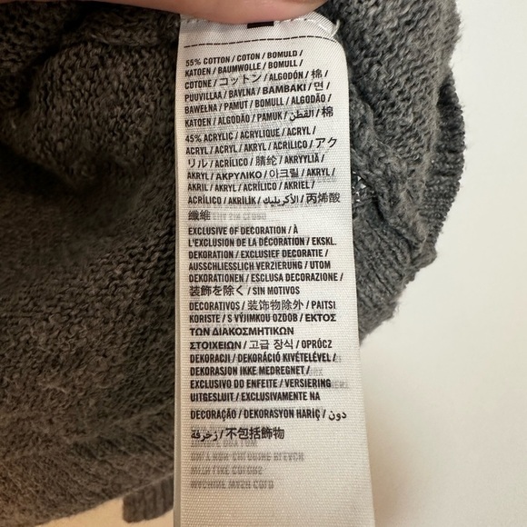 Abercrombie & Fitch Cardigan Grandpa Sweater Gray L | Moose Logo | Pockets - Picture 7 of 7